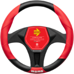 Forro de volante Momo swc016br negro/rojo