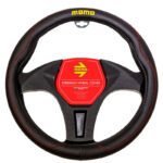 Forro de volante Momo swc018br negro/rojo