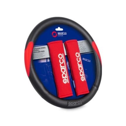Sparco cubre volante + cinturon spc1116krd kit rojo