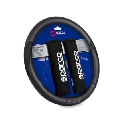 Sparco cubre volante + cinturon spc1116kbk kit negro