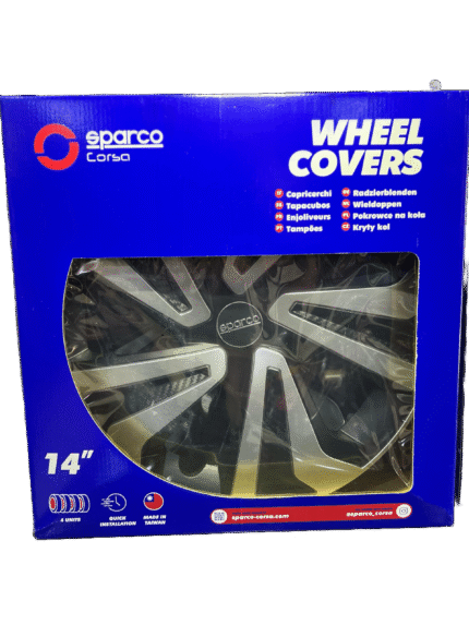 Sparco tapa llanta fukuoka aro 14” black/silver spc1427svbk